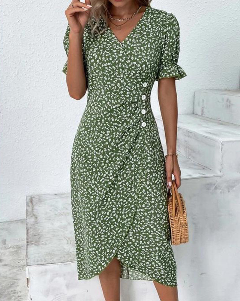 Women's Fresh Bloom V-Neck Dress