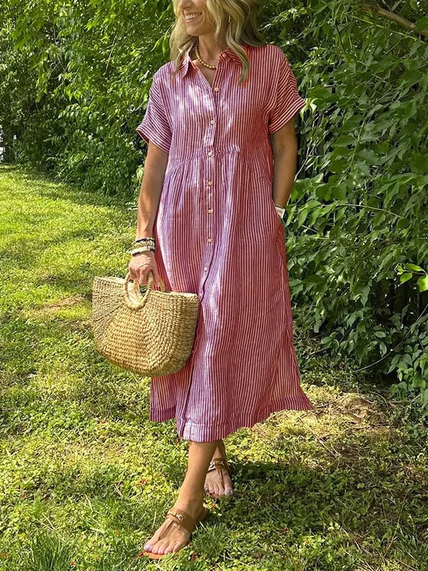 Women's Striped Button-Up Shirt