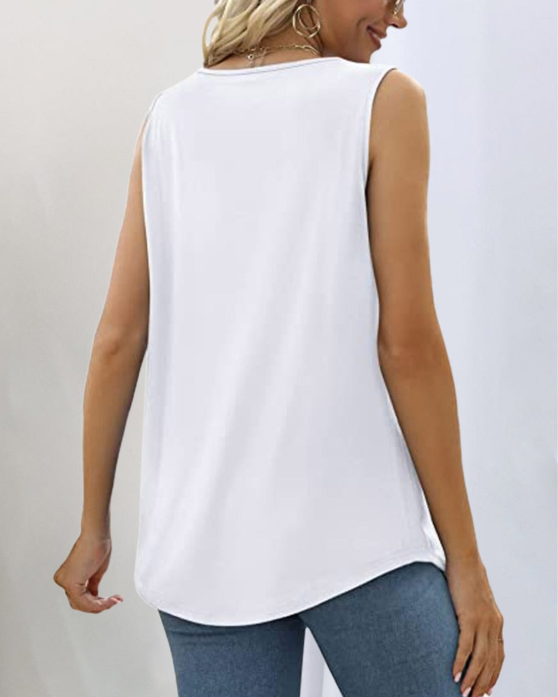 Women's Sleeveless Top with Square Neckline