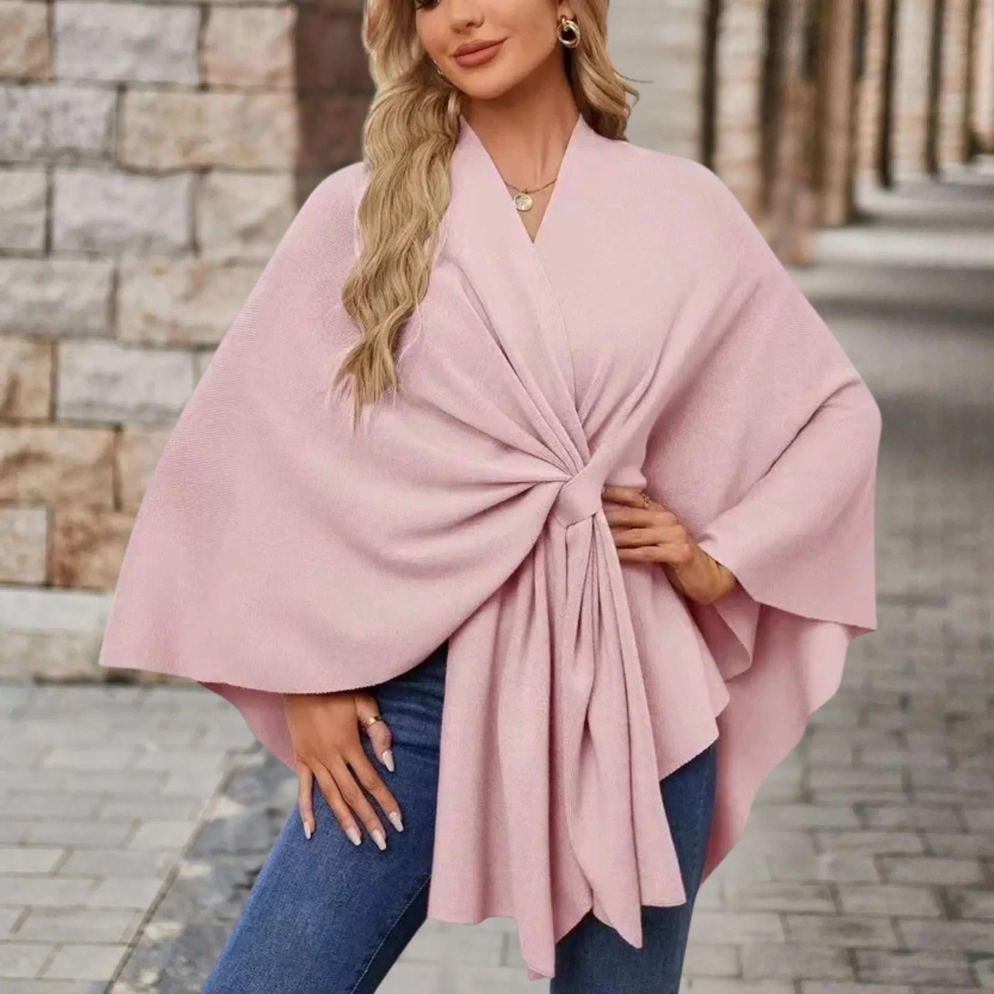 Women's Elegant Draped Poncho