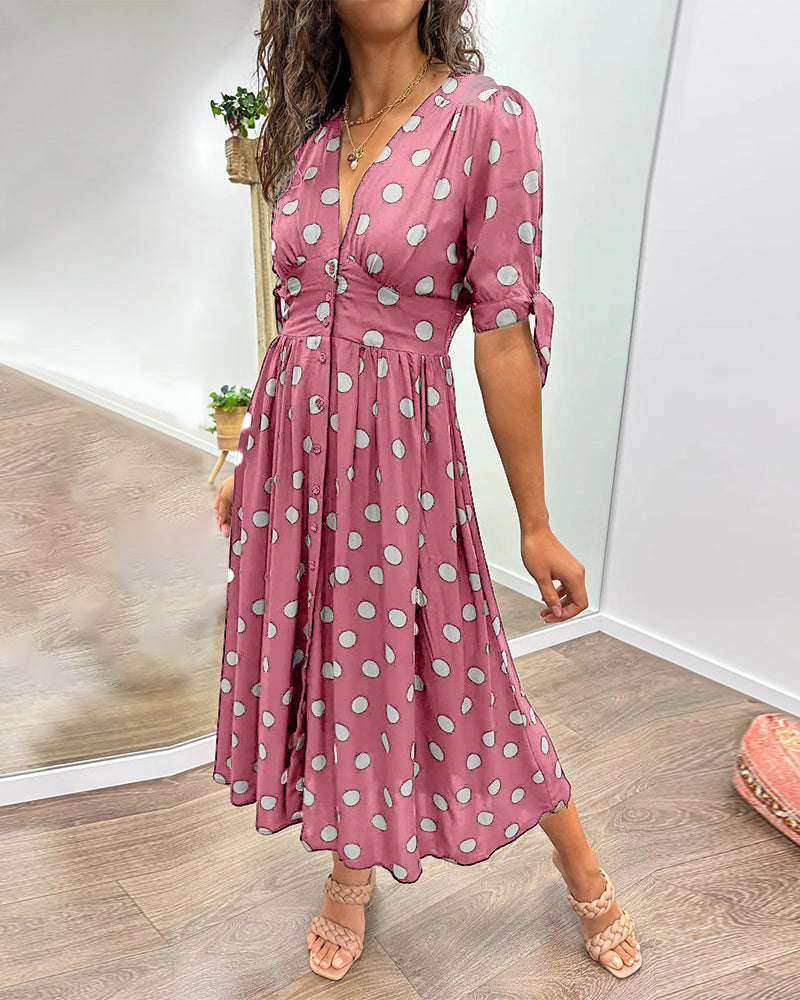 Women's Elegant Polka Dot Dress