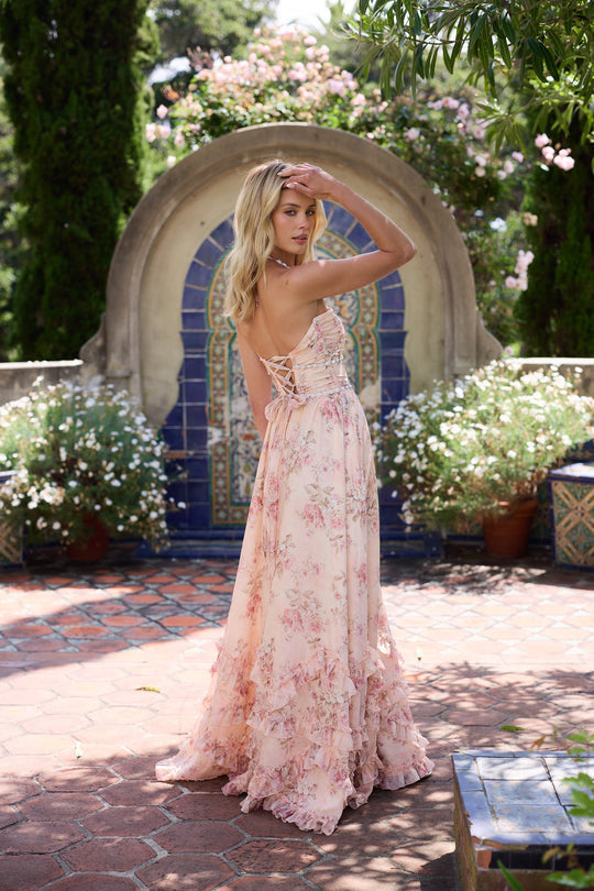 Women's The Scarlette Dress in Peach Tapestry
