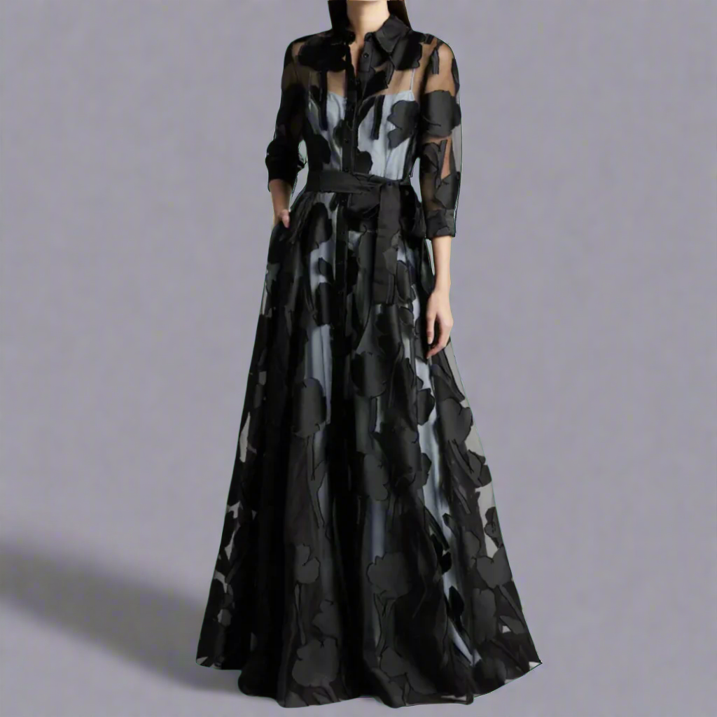 Women's Long Lightweight Dress with Elegant Charm