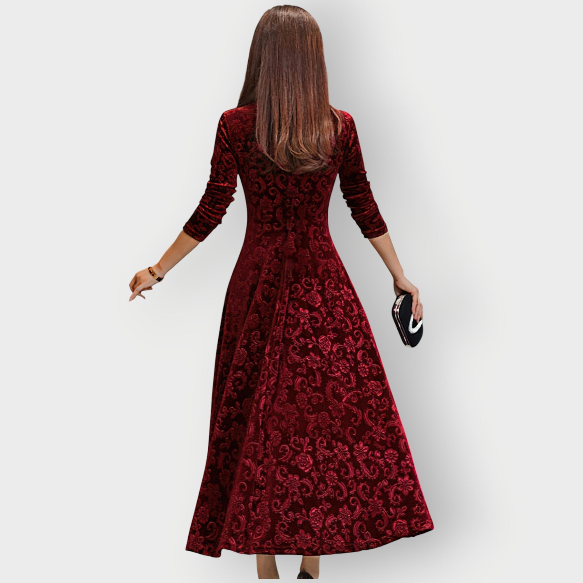 Women's Vintage Velvet Midi Dress