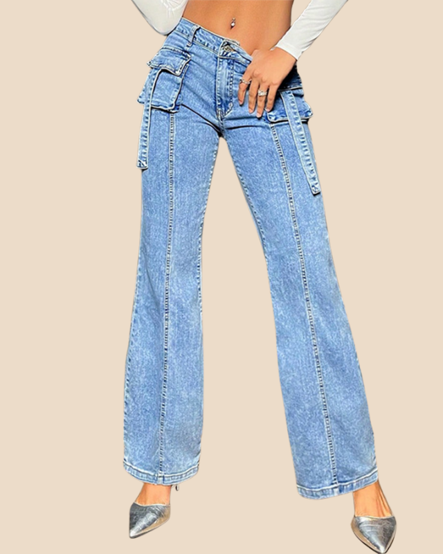 Moderne Jeans mit Hoher Taille