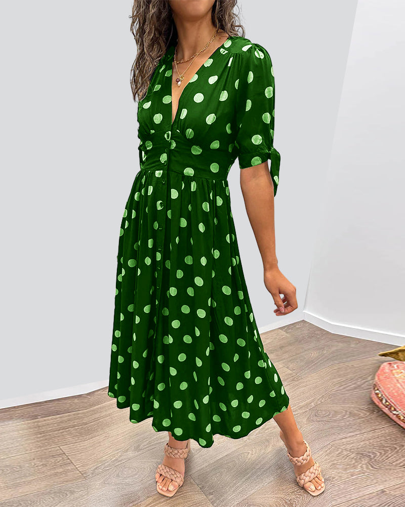 Women's Elegant Polka Dot Dress