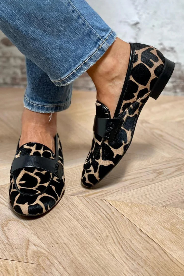 Women's Cozy and Stylish Cow Print Loafers
