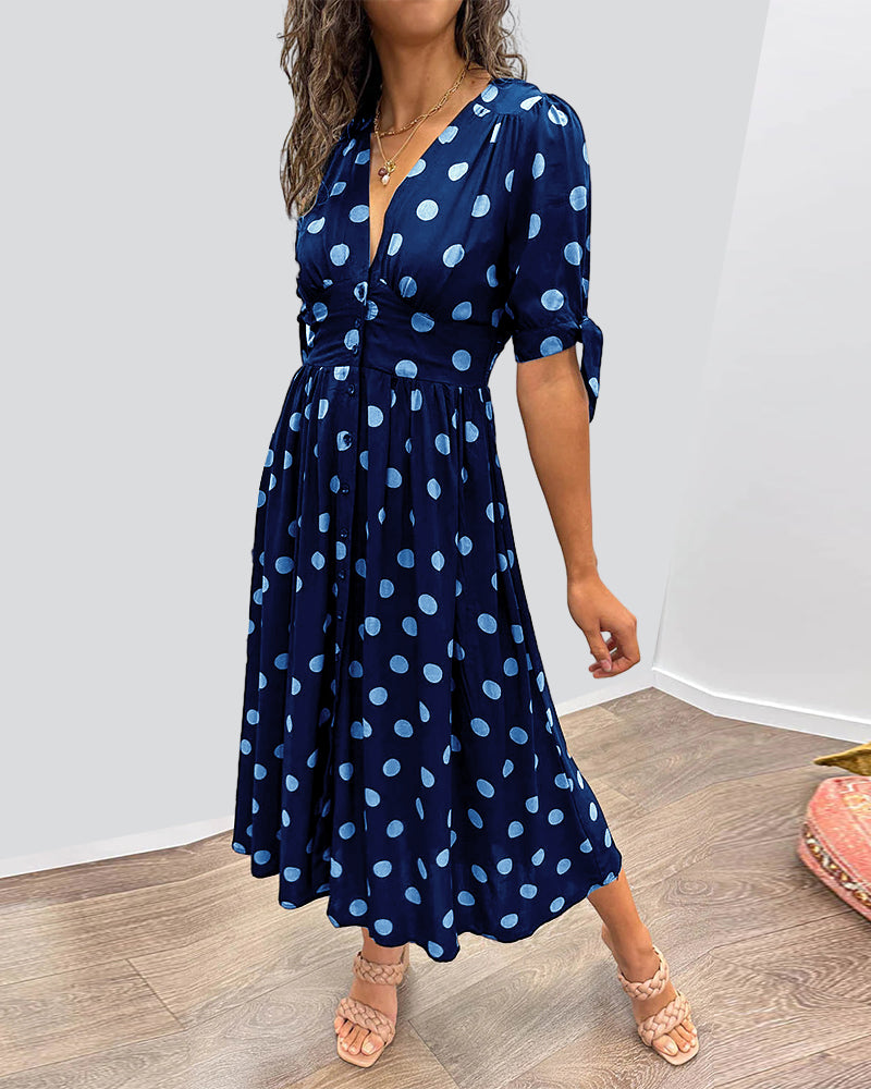 Women's Elegant Polka Dot Dress