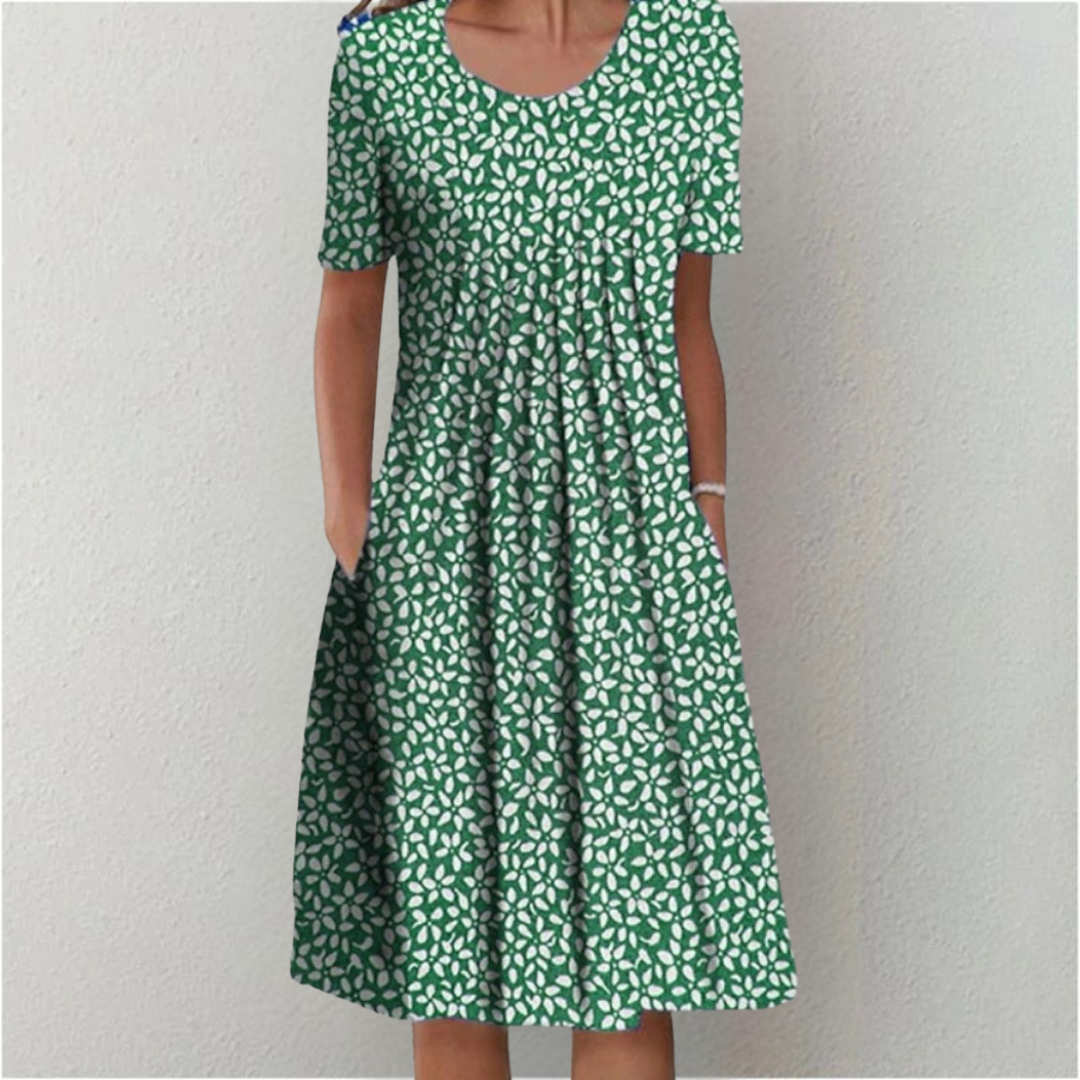 Women's Stylish and Casual Floral Dress with Pockets