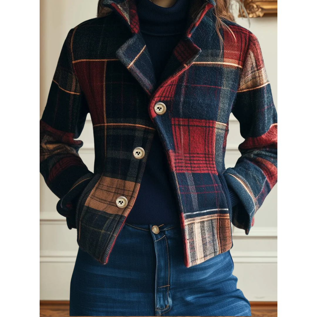 Women's Classic Plaid Wool Jacket