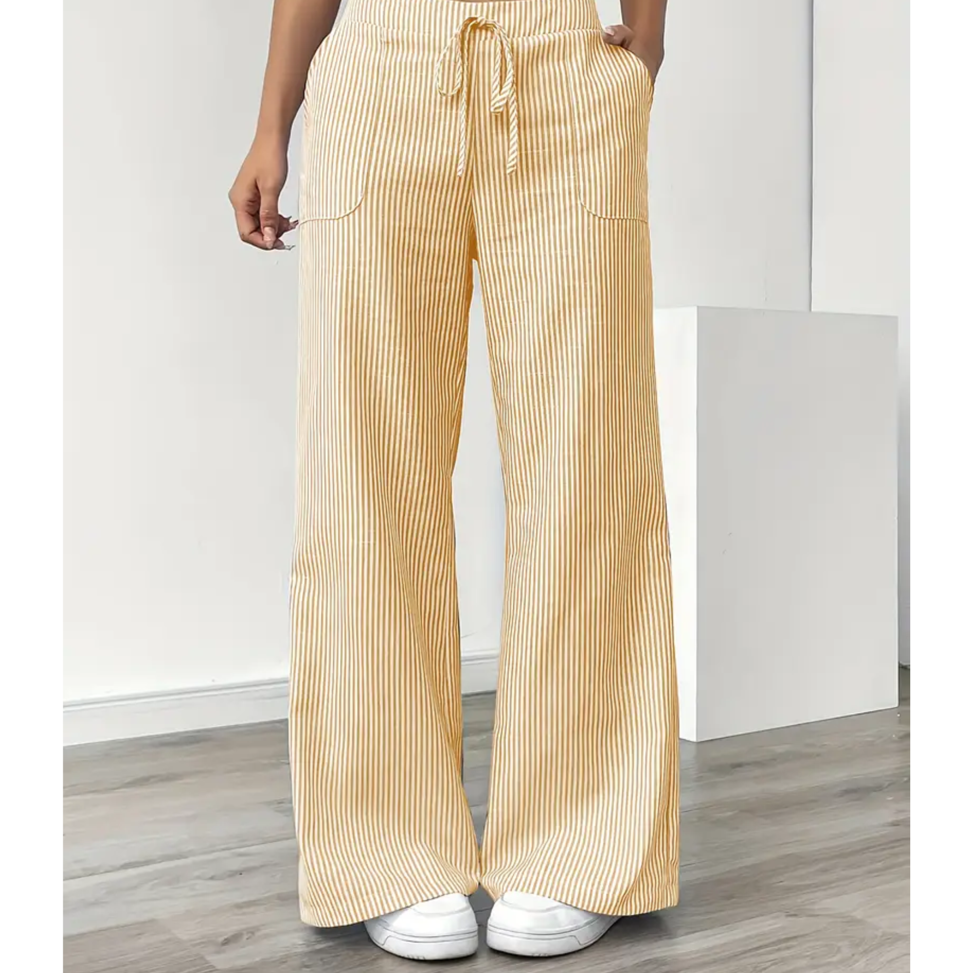 Women's Striped Pants With Pockets