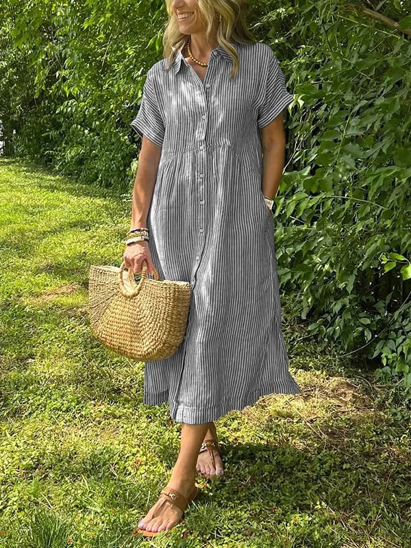 Women's Striped Button-Up Shirt