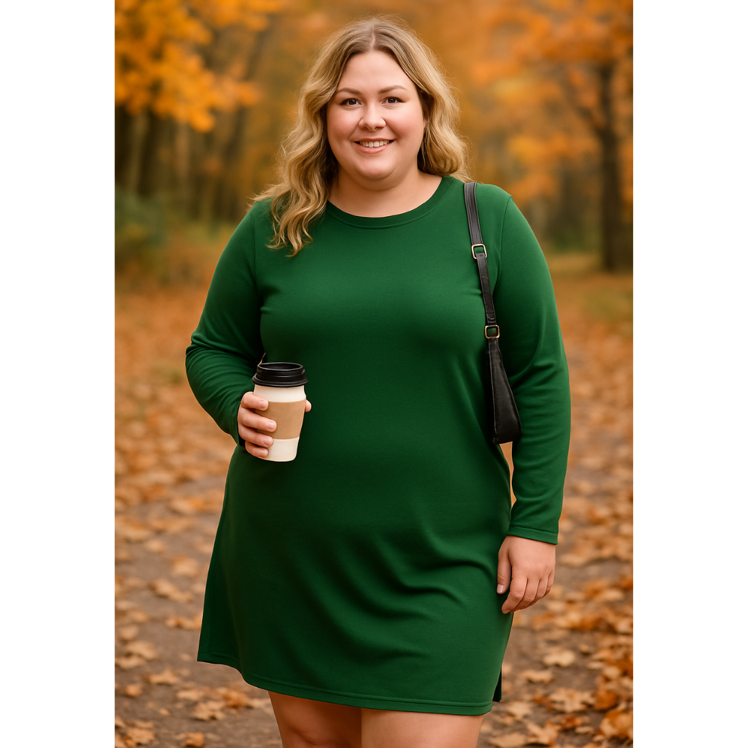 Women's Comfortable Long Sleeve Round Neck Dress