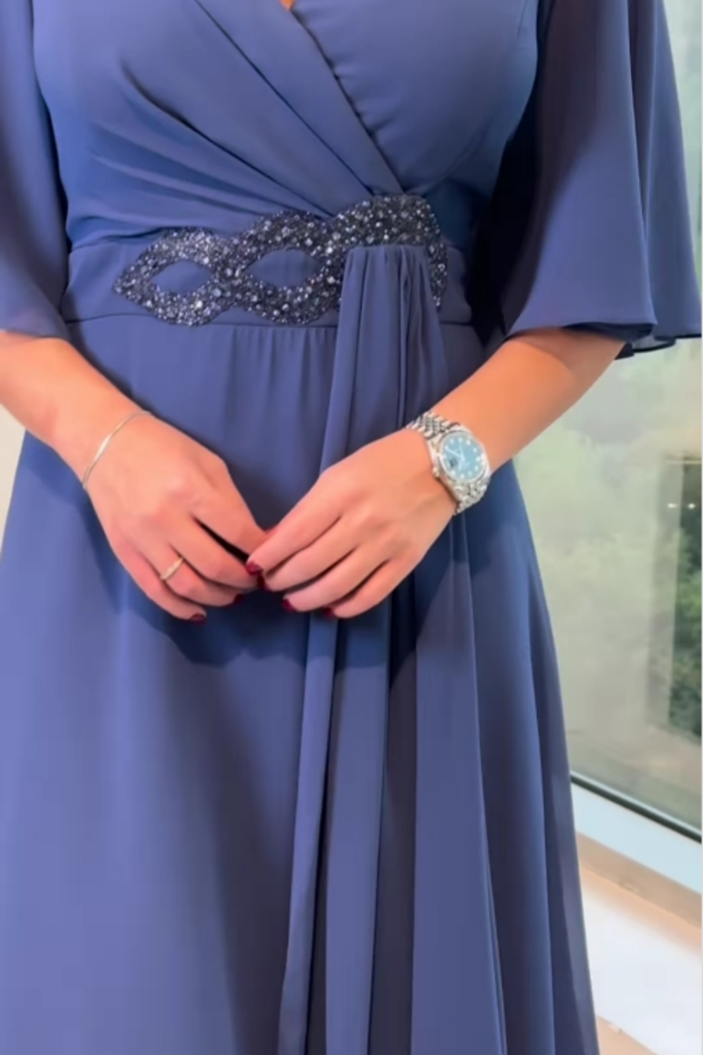 Women's Elegant V-neck maxi dress
