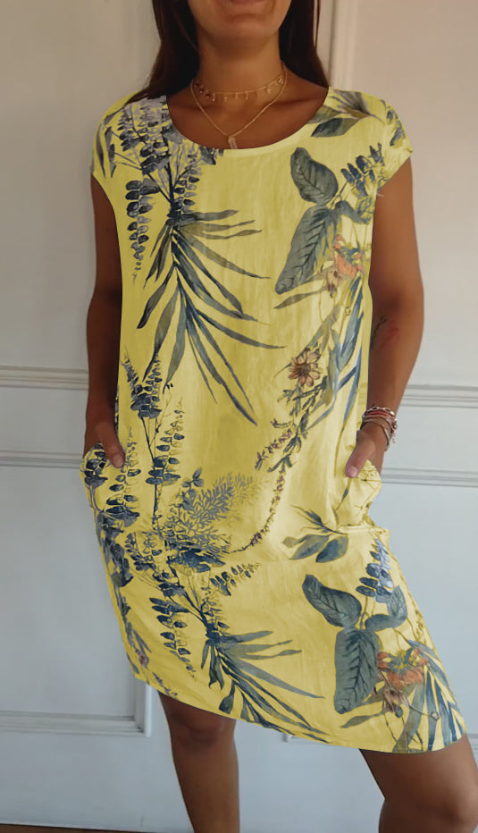 Women's Comfortable Dress with Round Neck
