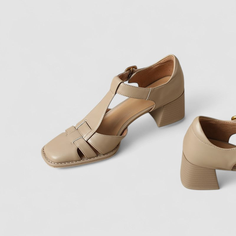 Women's Orthopedic T-Strap Block Heels