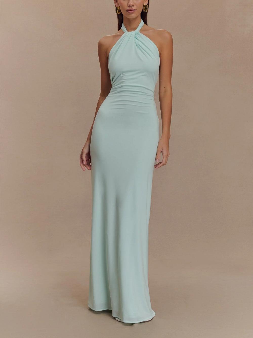 Women's Slinky Halter Maxi Dress