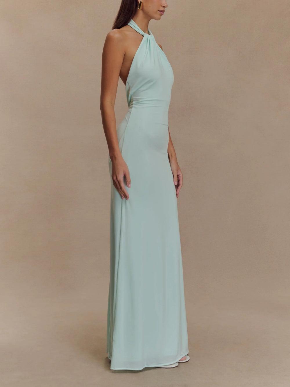 Women's Slinky Halter Maxi Dress