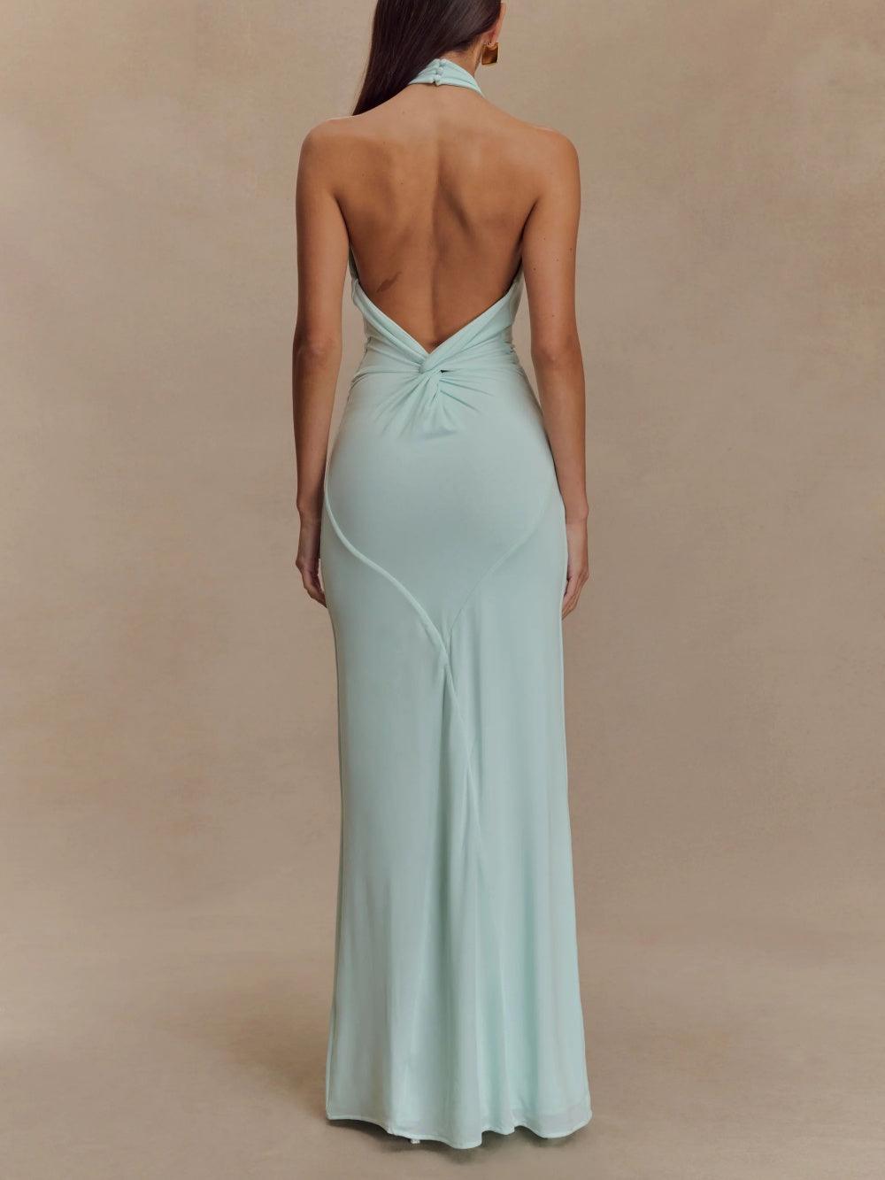 Women's Slinky Halter Maxi Dress