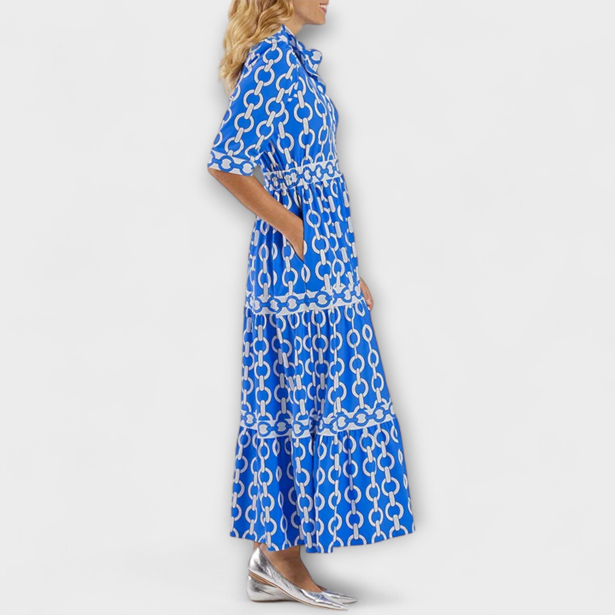Women's Midi Dress with Chain Pattern