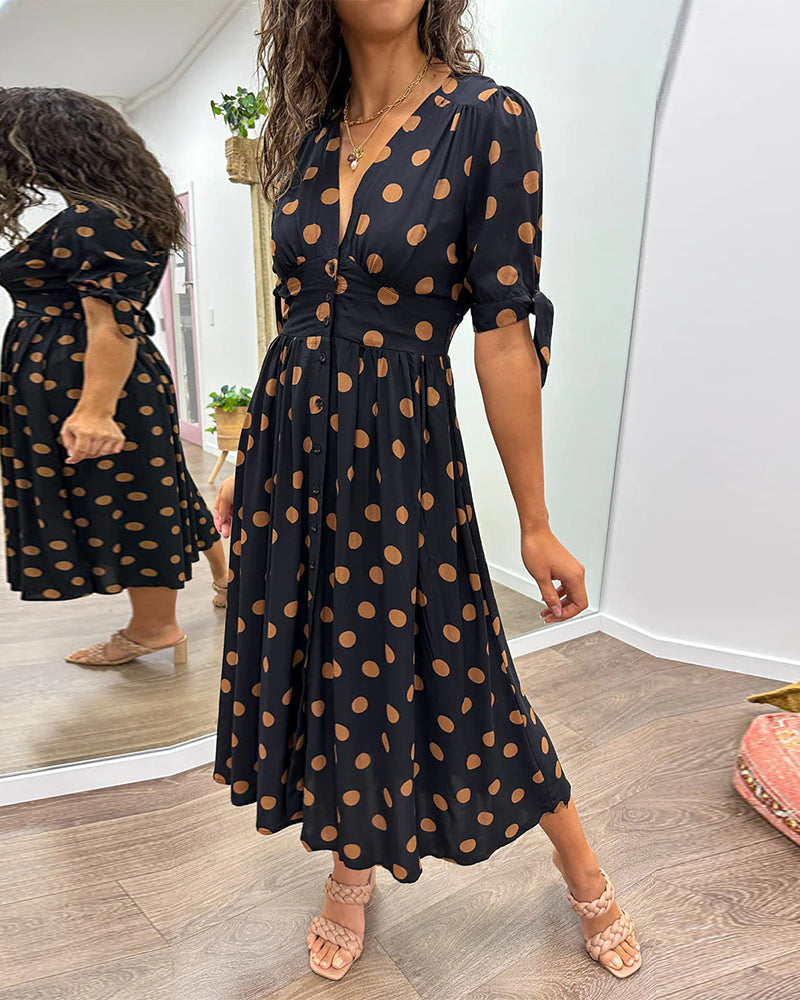 Women's Elegant Polka Dot Dress