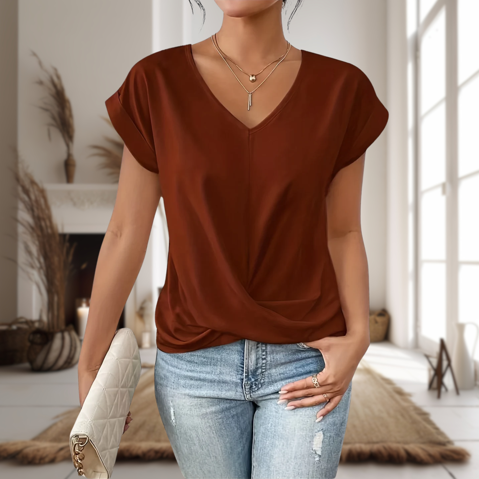 Women's Casual Sweetheart Neck T-Shirt