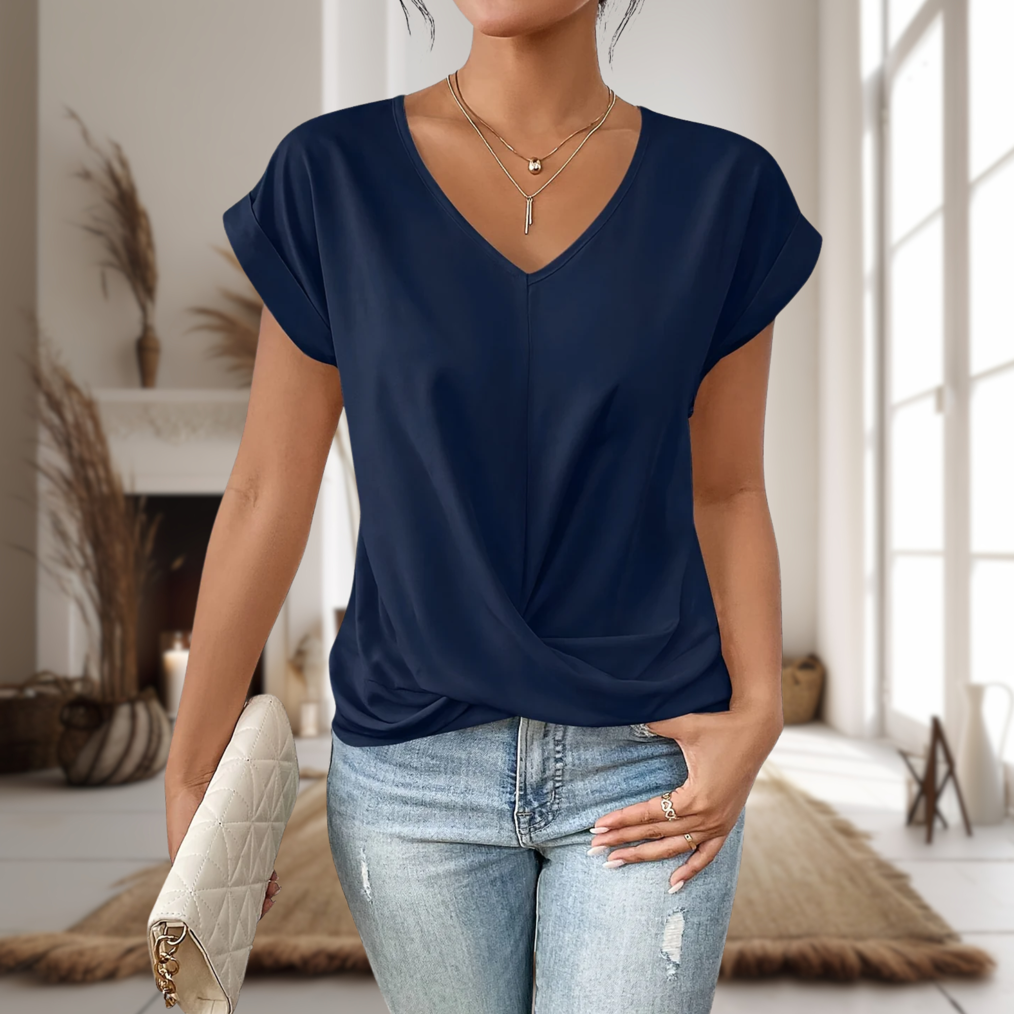 Women's Casual Sweetheart Neck T-Shirt