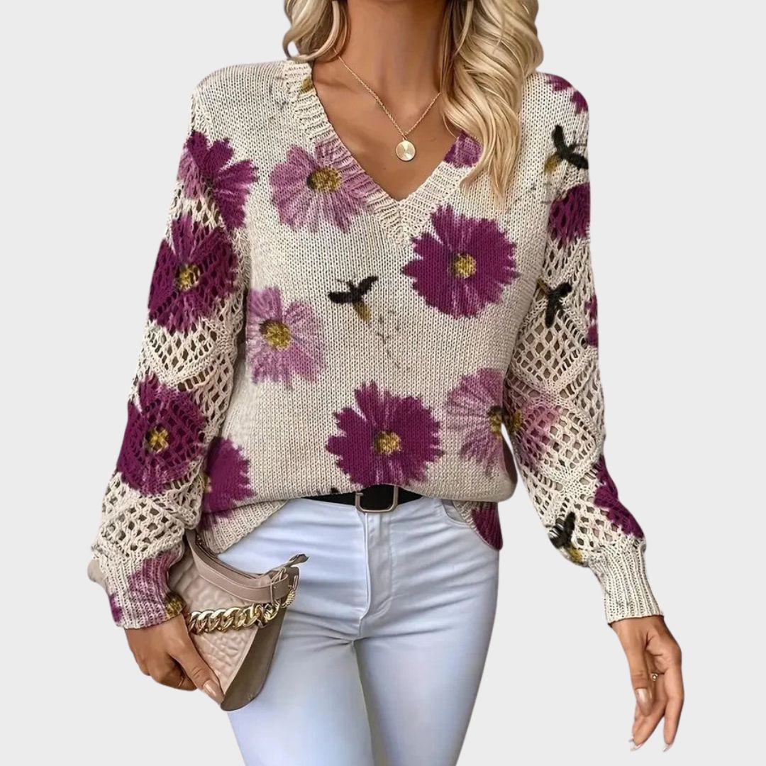 Women's Elegant Floral Pullover