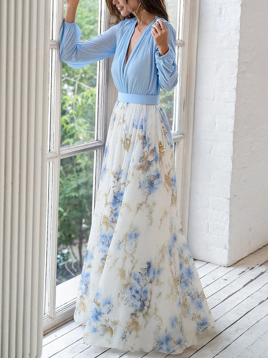 Women's Maxi Dress with Dazzling Floral Print
