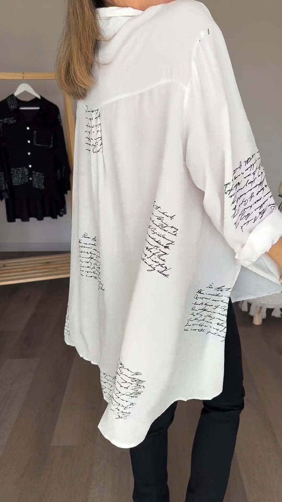 Women's Handwritten Button-Up Shirt