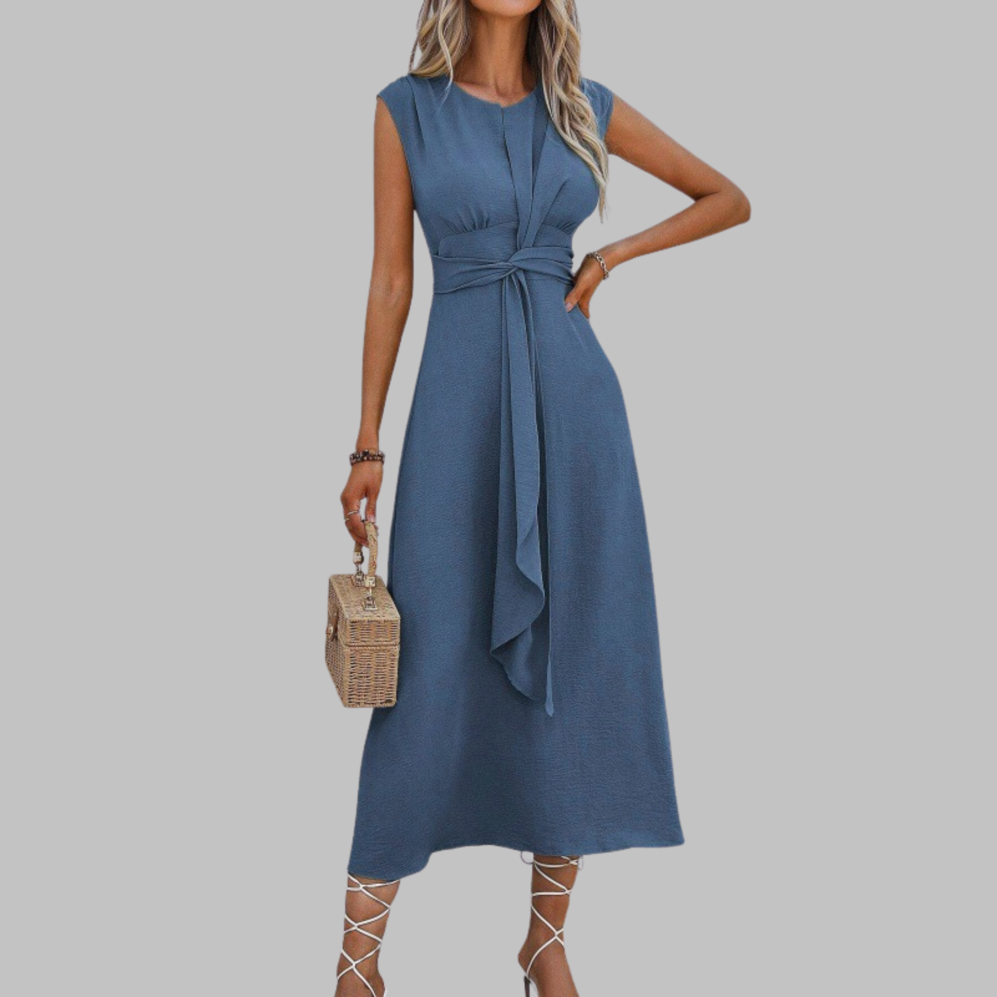 Women's Elegant Sleeveless Round Neck Maxi Dress