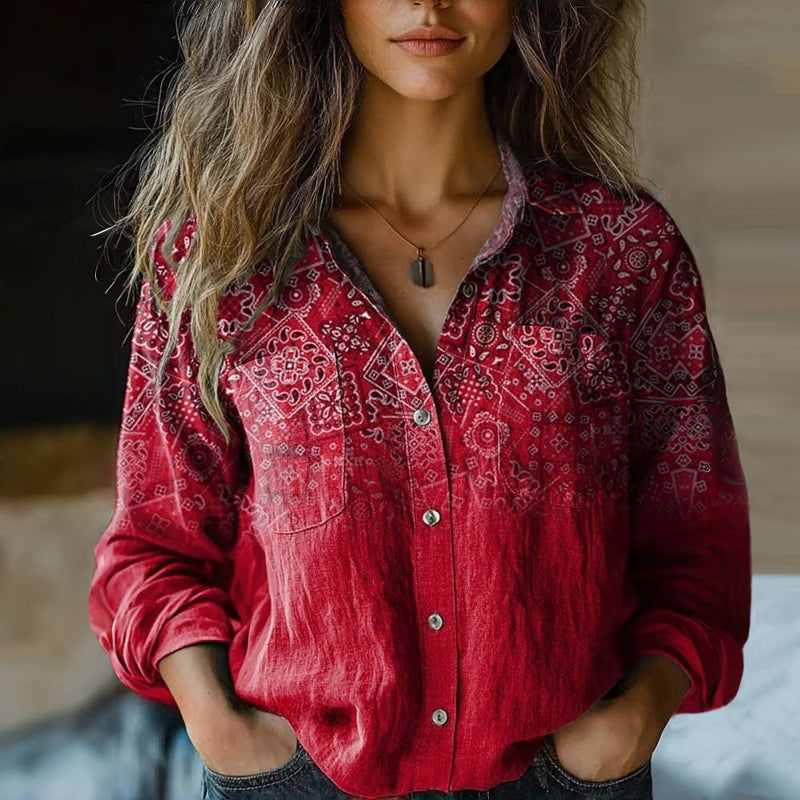 Women's Bohemian Pattern Vintage Blouse