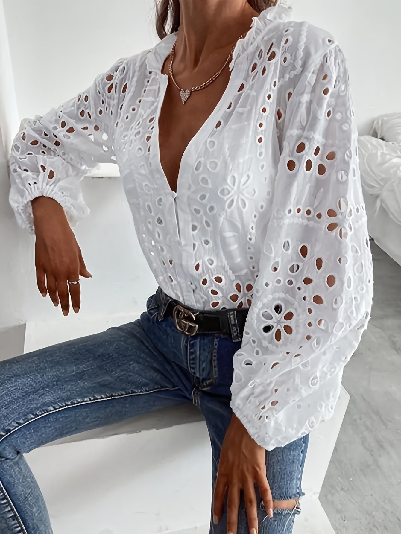 Women's Floral Long-Sleeve Blouse