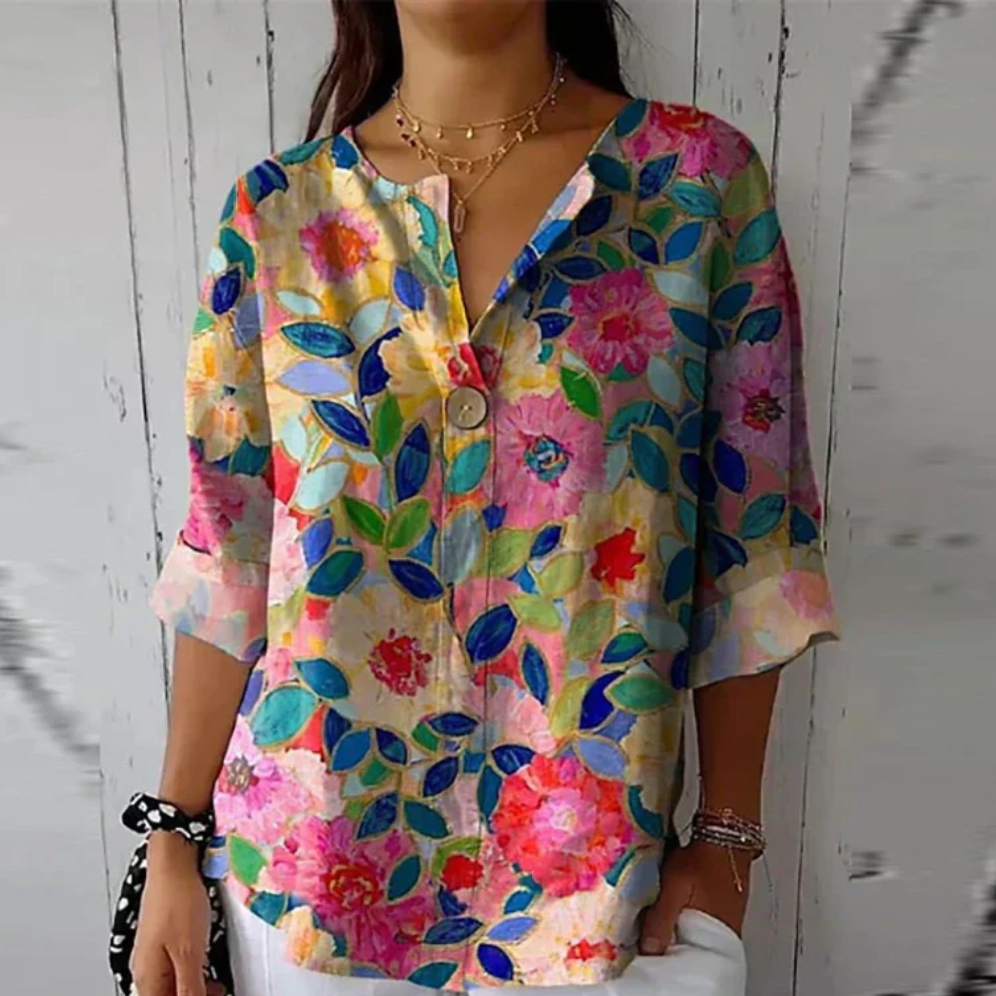 Women's Chic Floral Print Blouse