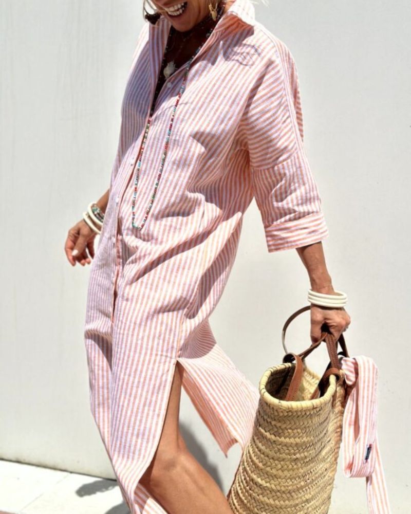 Women's Timeless Striped Shirt Dress