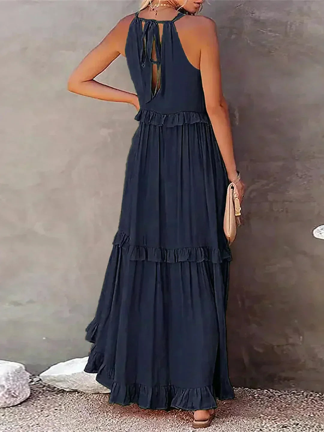 Women's Elegant Sleeveless Dress with Ruffles