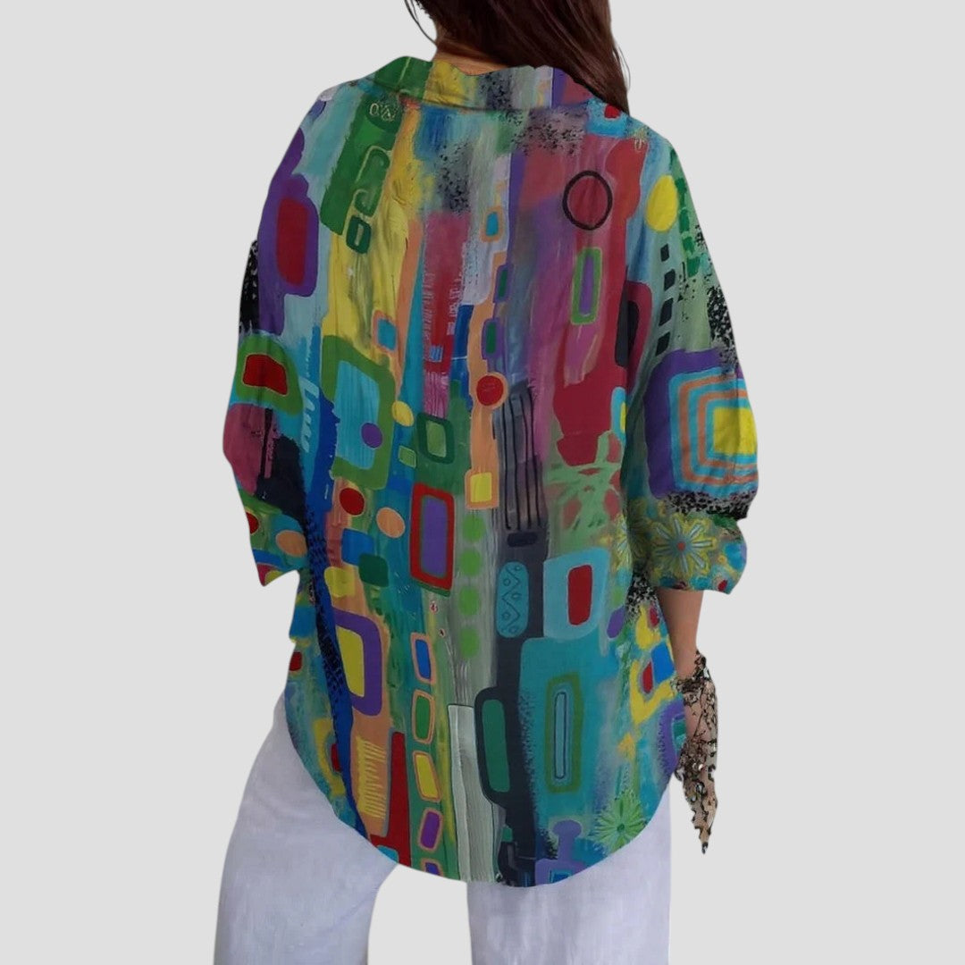 Women's Elegant Blouse with Geometric Pattern