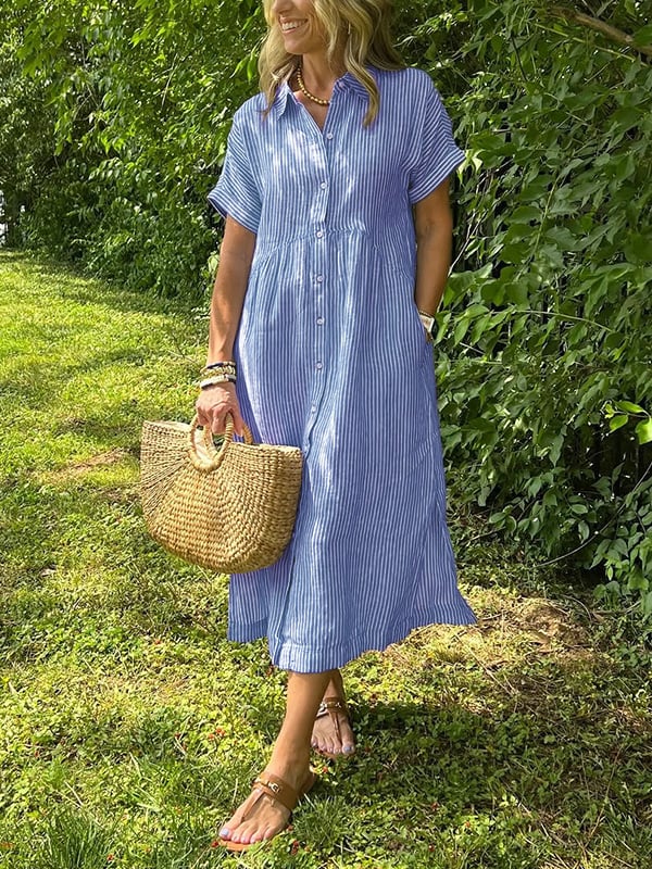 Women's Striped Button-Up Shirt
