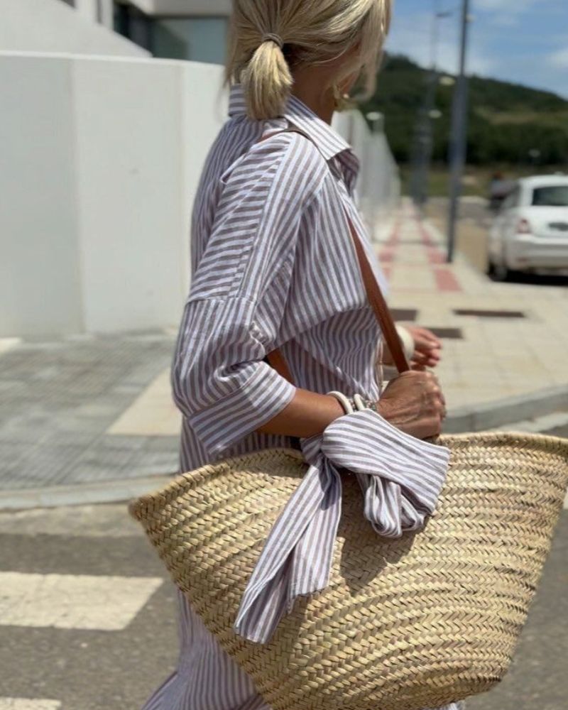Women's Timeless Striped Shirt Dress