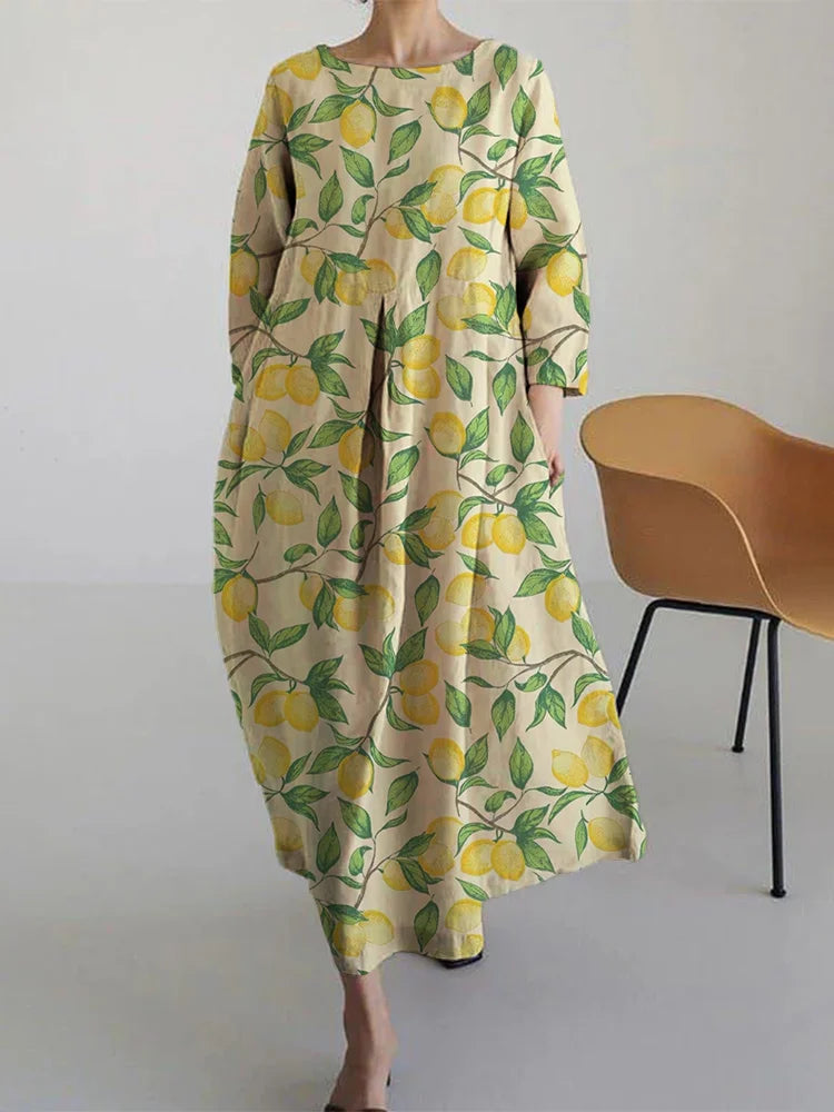 Women's Midi Floral Dress with Breezy Comfort and Mediterranean Style Perfect for Summer