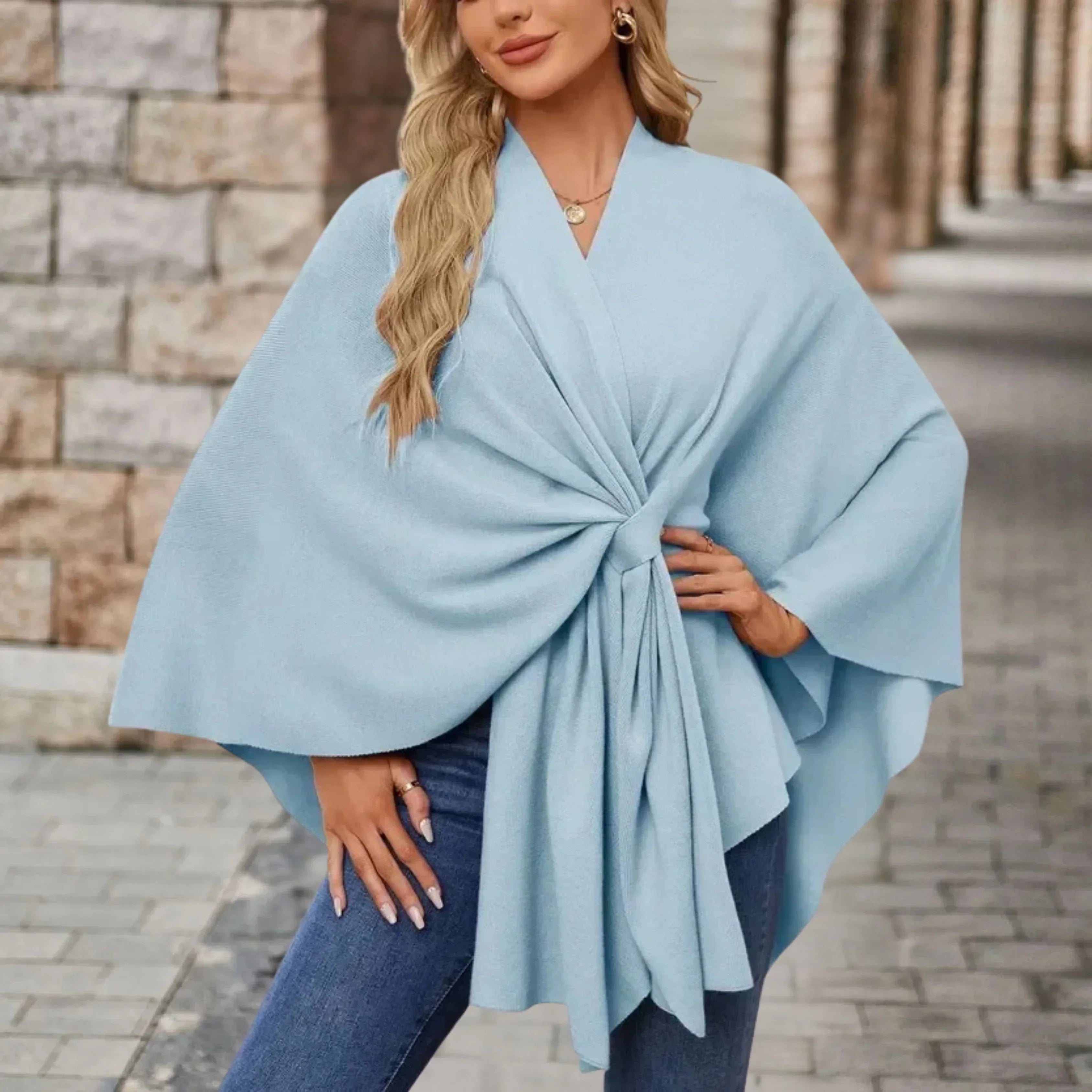Women's Elegant Draped Poncho