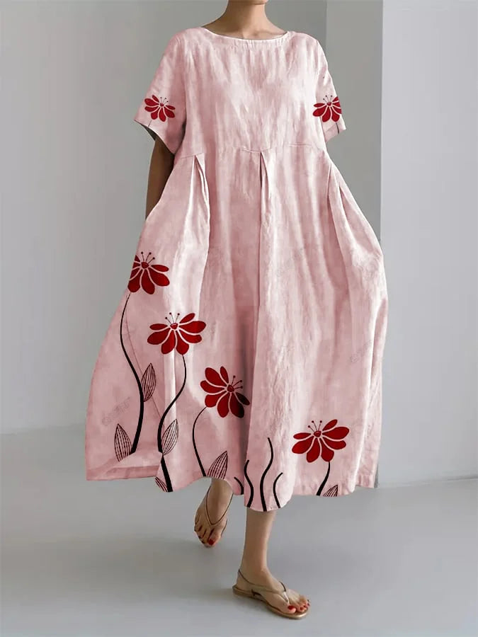 Women's Long Floral Dress with Natural Elegance and Maximum Comfort for Every Informal Moment