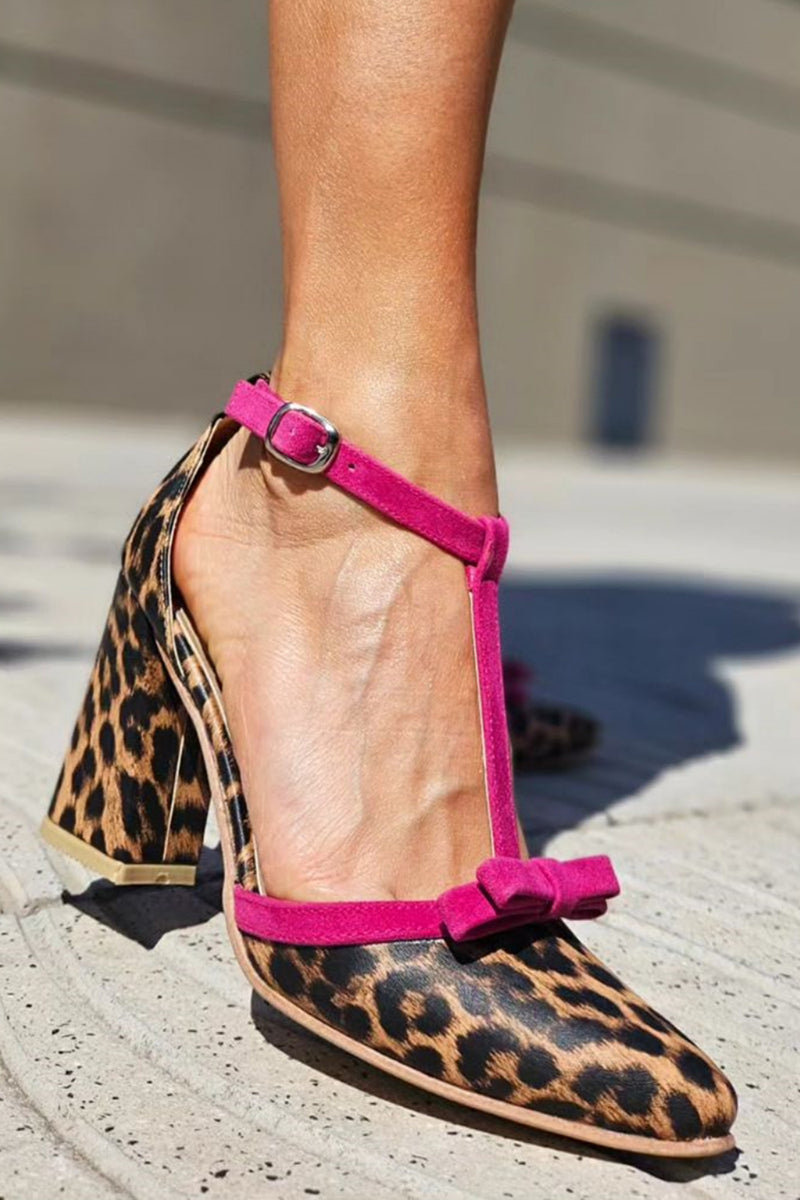 Women's Green Leopard Print Sandals with Colorful Accent