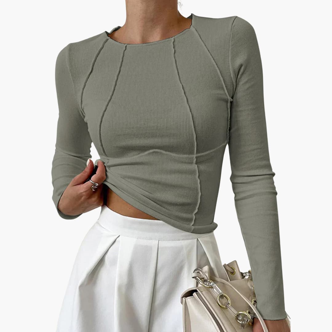 Women's Sculpted Seam Long Sleeve Top