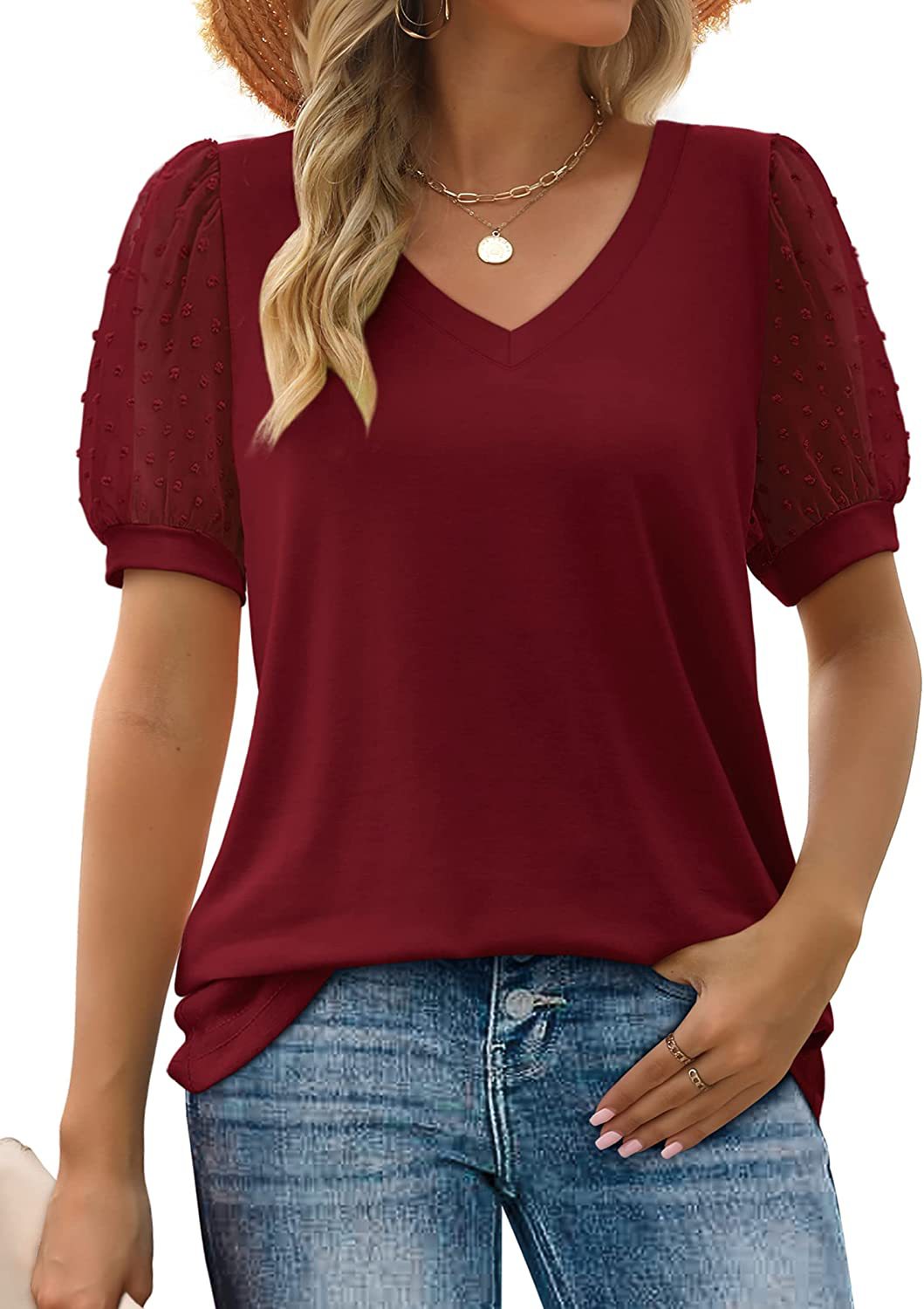 Women's Elegant V-Neck Top