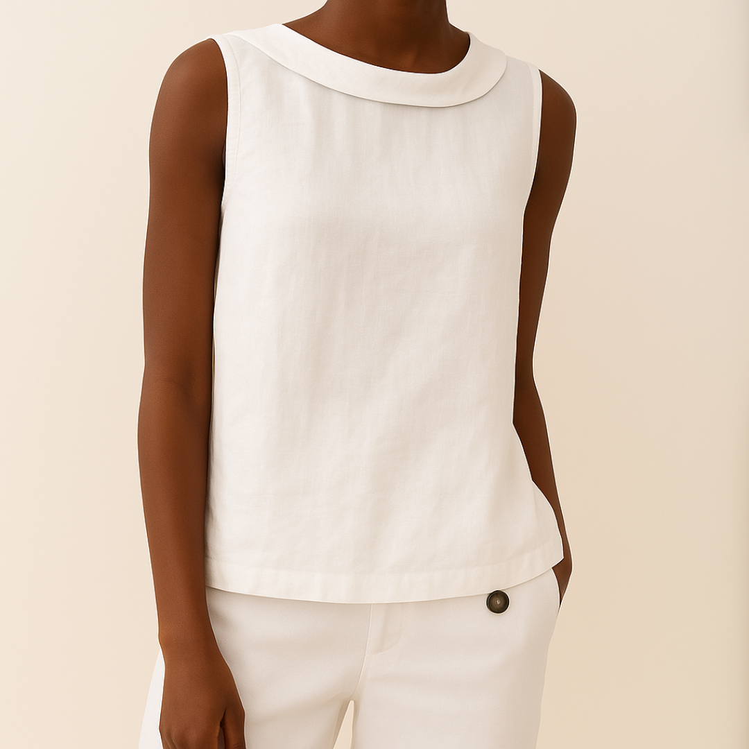 Women's Sleeveless Roll Collar Top