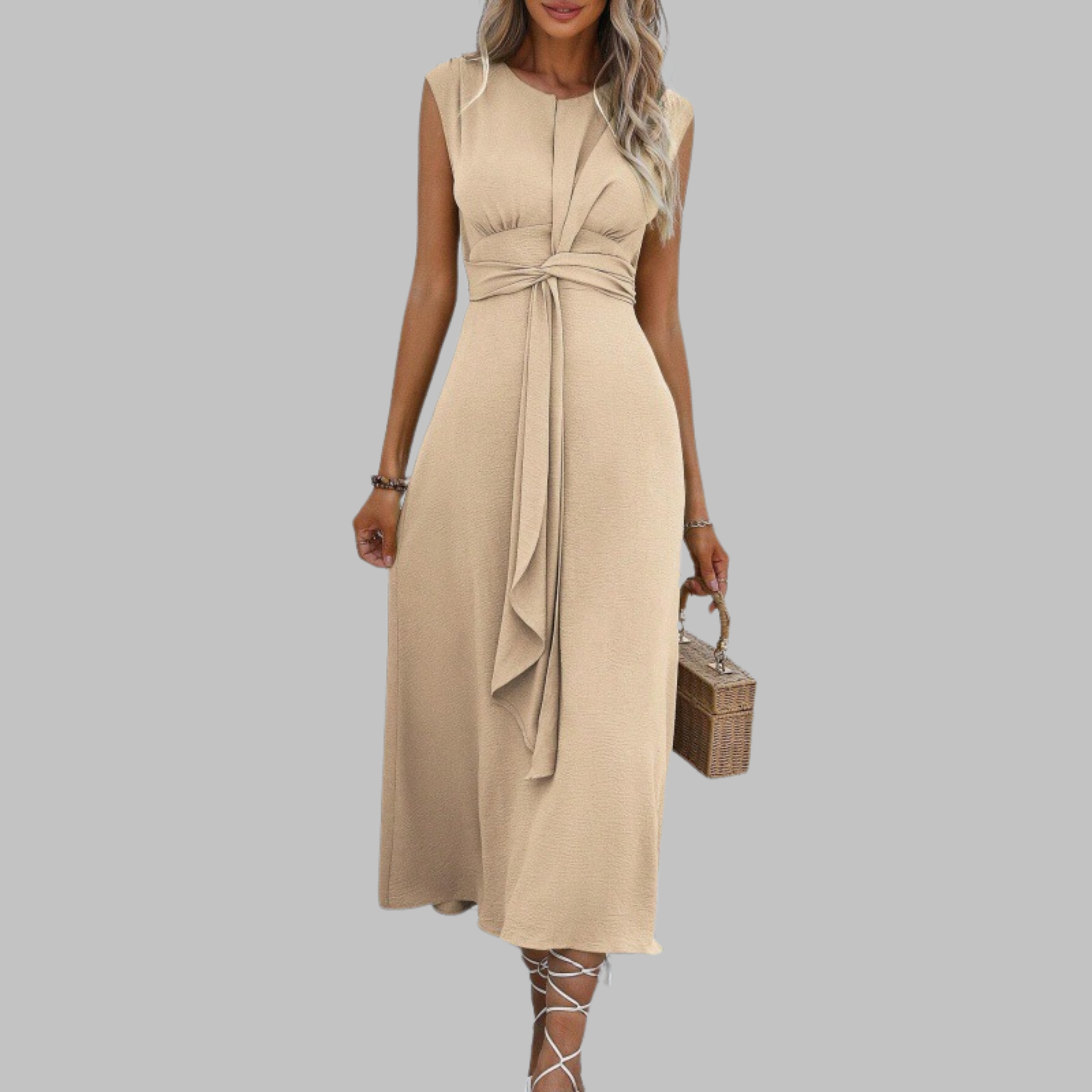 Women's Elegant Sleeveless Round Neck Maxi Dress