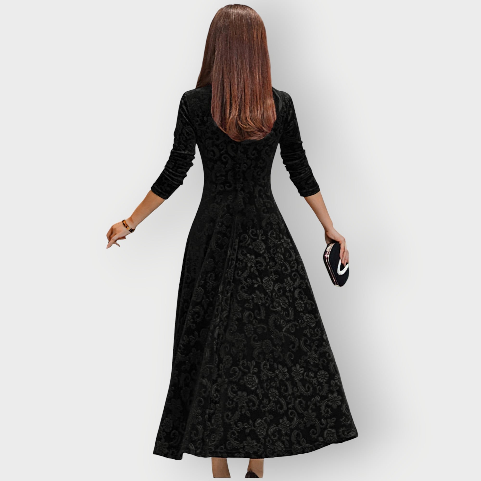 Women's Vintage Velvet Midi Dress
