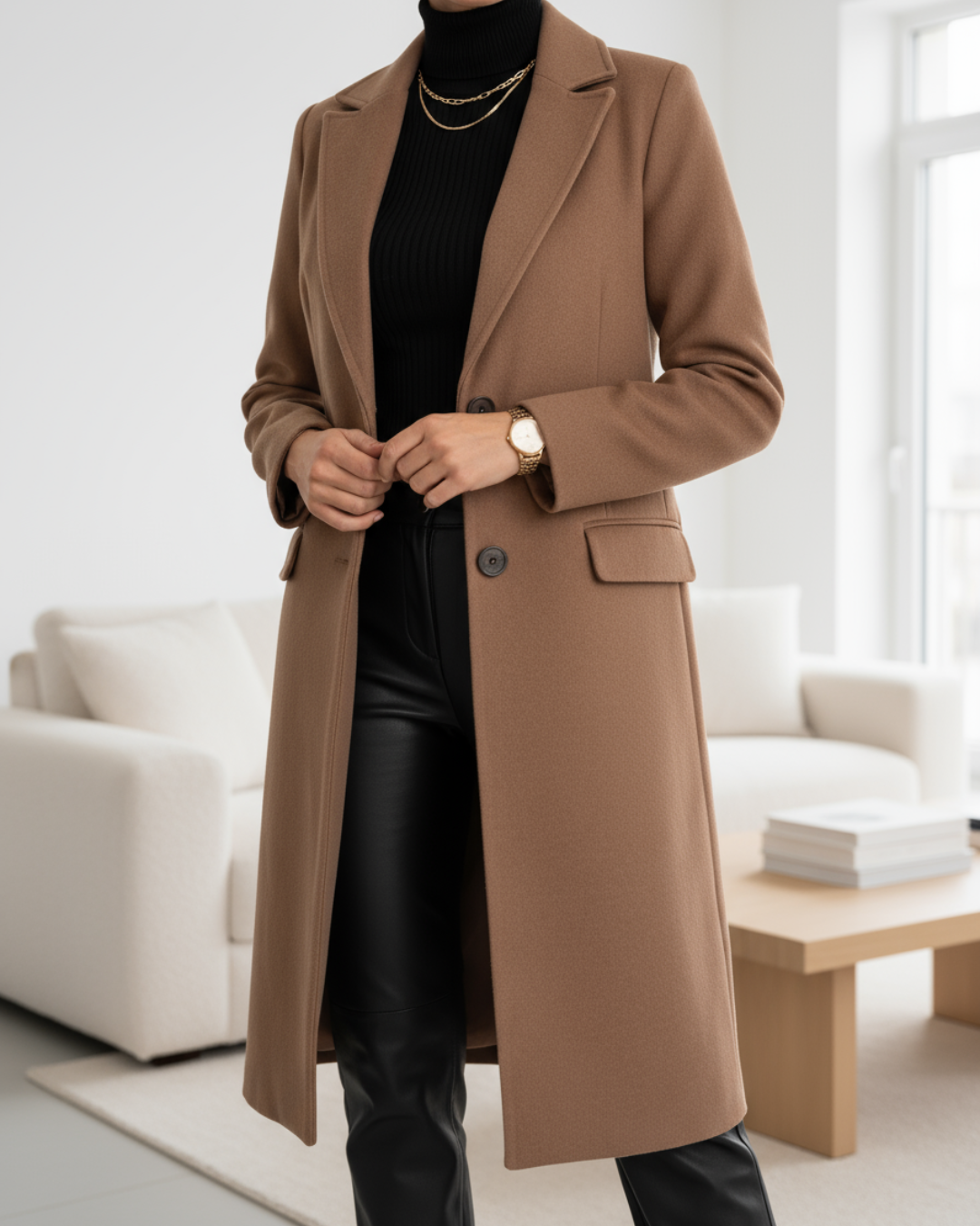 Women's Elegant Long Wool Coat