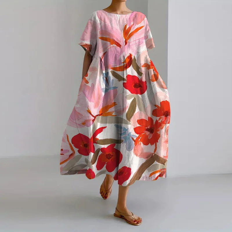 Women's Summer Floral Dress with Flattering Cut and Freedom of Movement.